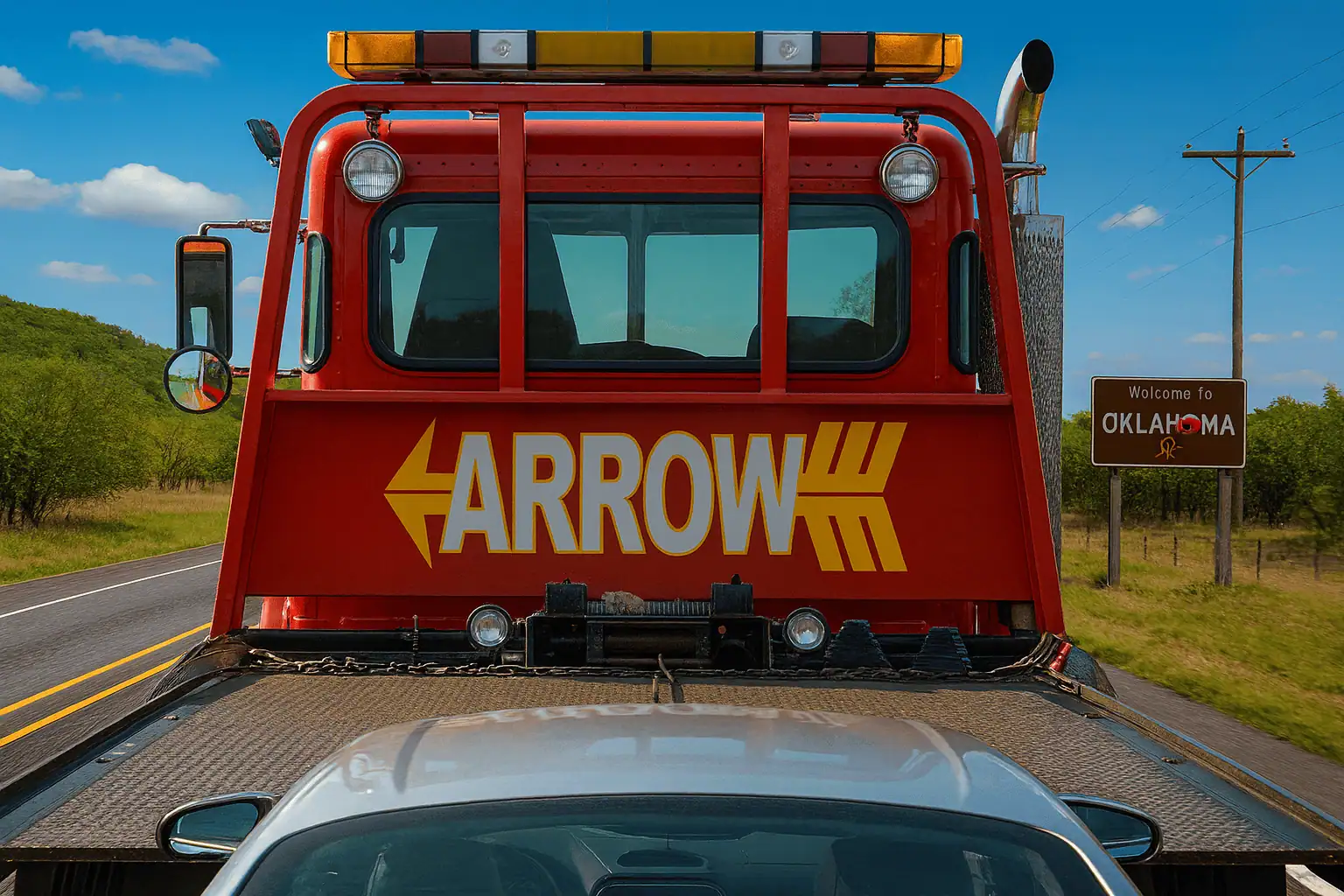 Arrow Wrecker towing a vehicle